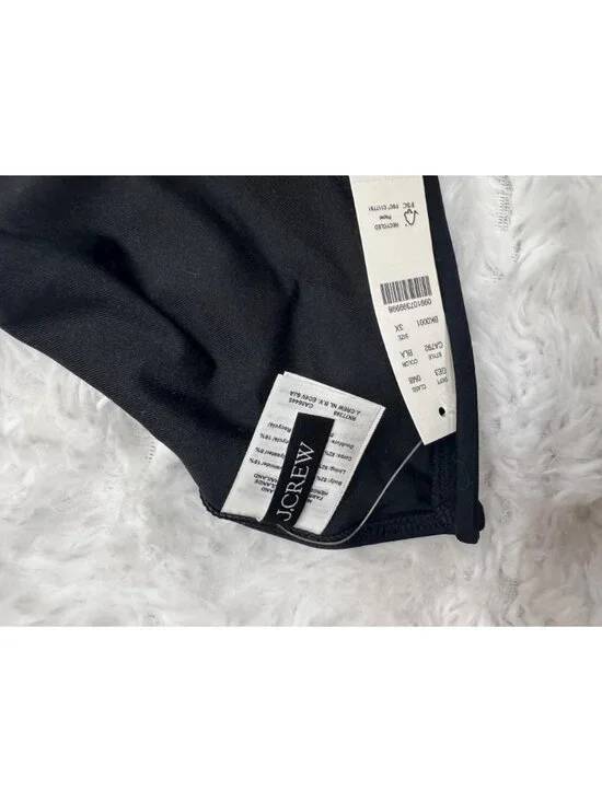 J. Crew Perfect String Teardrop Unpadded Bikini Top Black CA792 3X NEW Triangle - Picture 6 of 7